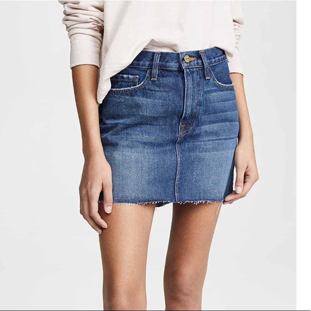 Frame Le Mini Raw Stagger Edge Miniskirt Size 29